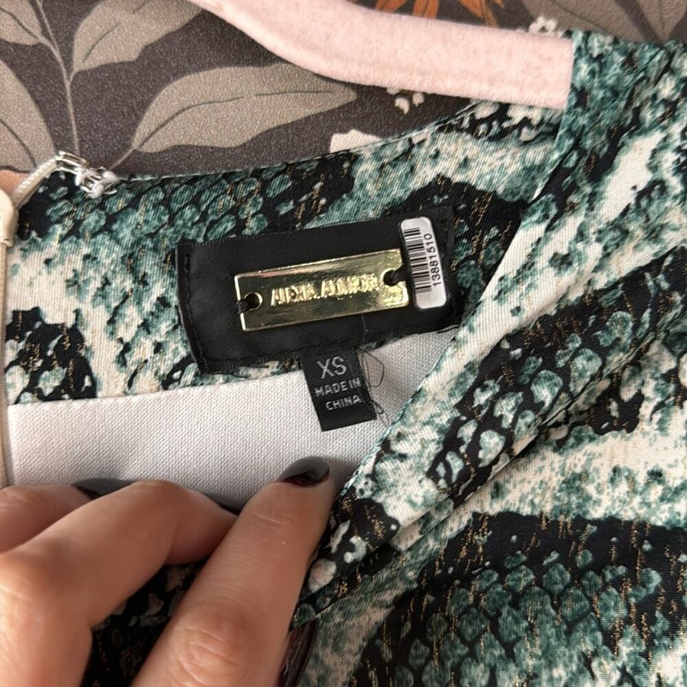 Alexia Admor Ruched Python Print Dress Size Xs - image 6